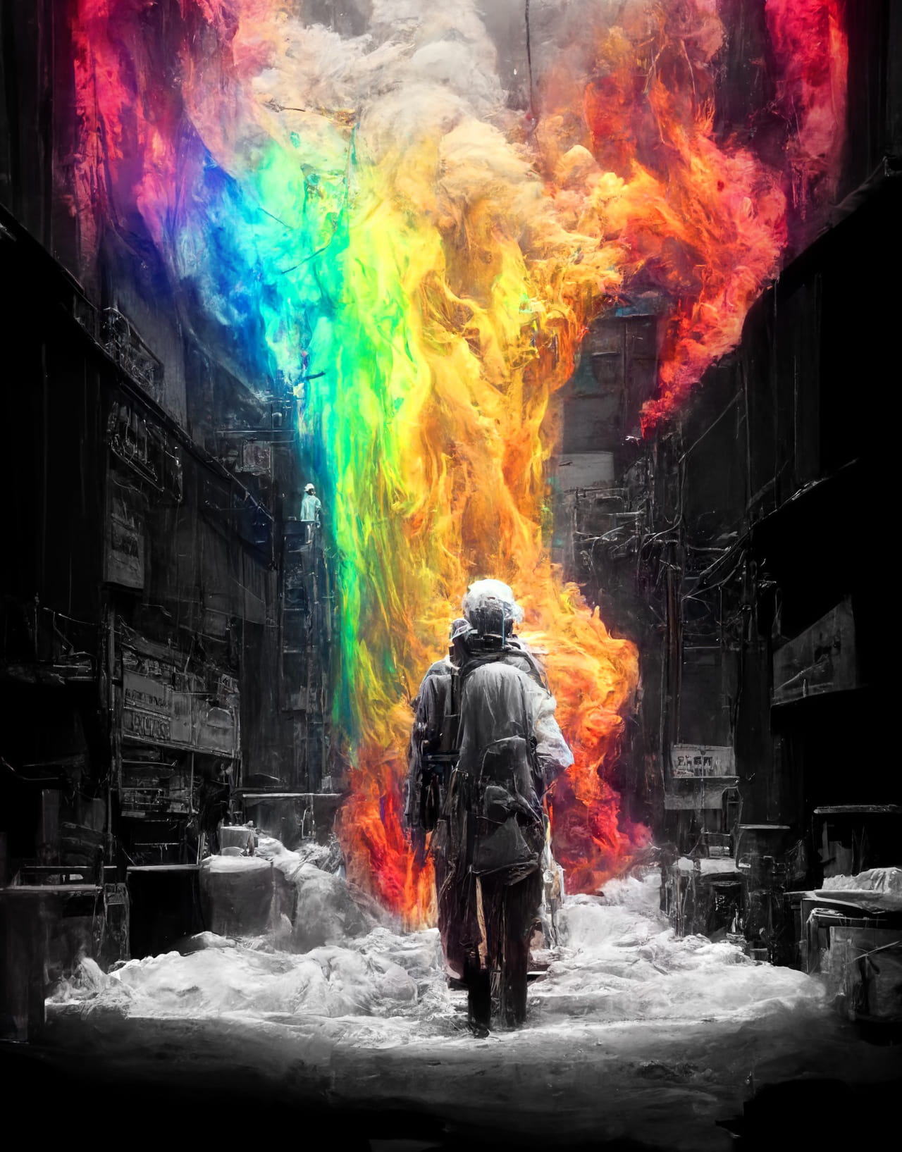 Rainbow fire Midjourney art_2